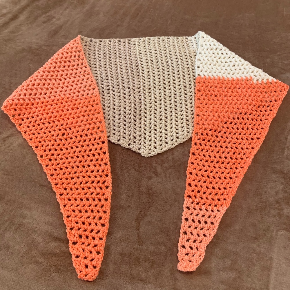 Peaches and cream triangle scarf